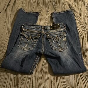 Miss Me Indigo Boot Cut Jeans with Embellished Pockets